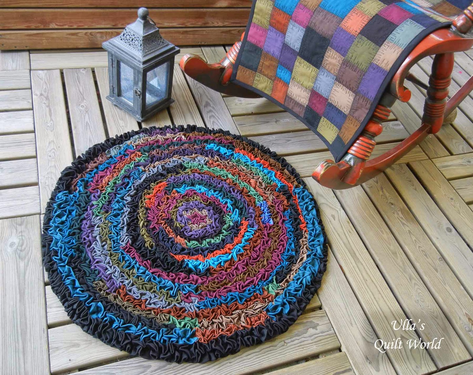 Rocking Chair cover and a rug+tutorial, quilting Ulla's Quilt World
